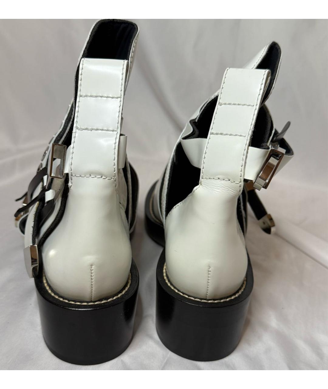 BALENCIAGA Белые кожаные полусапоги, фото 3