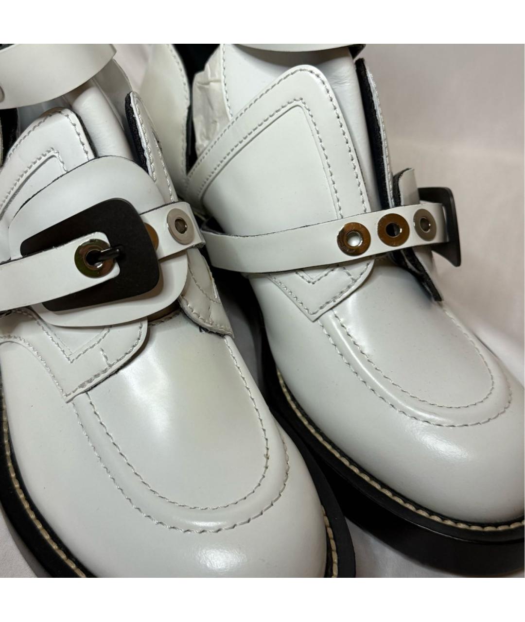BALENCIAGA Белые кожаные полусапоги, фото 4