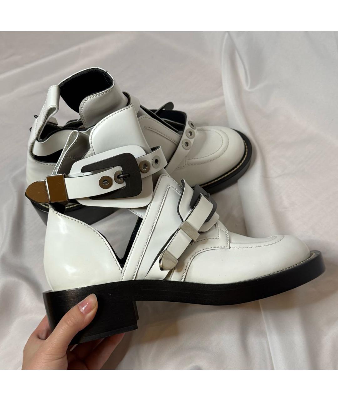 BALENCIAGA Белые кожаные полусапоги, фото 7