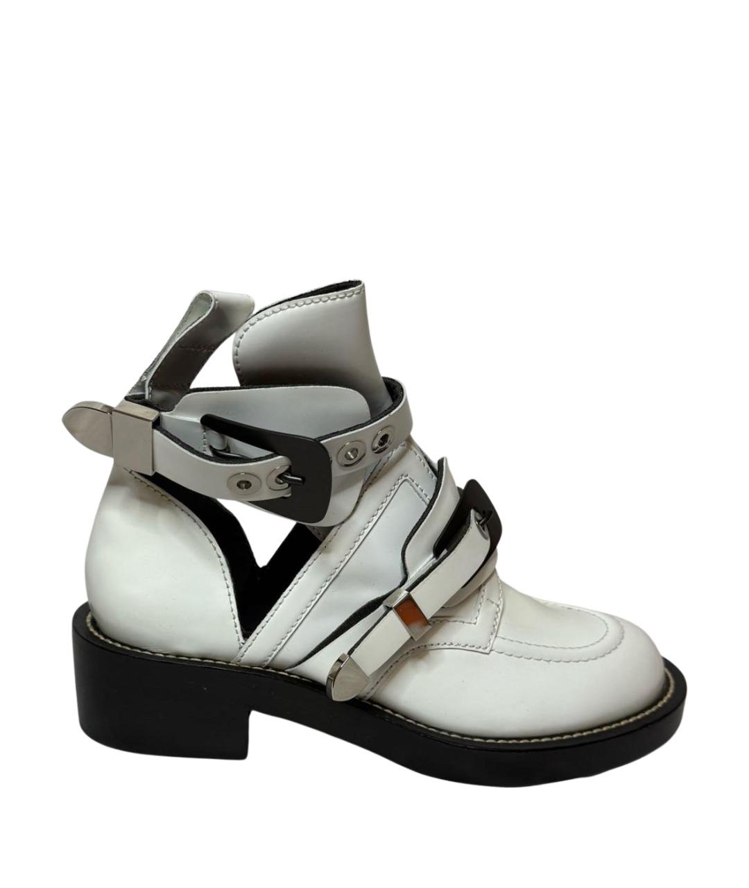 BALENCIAGA Белые кожаные полусапоги, фото 1