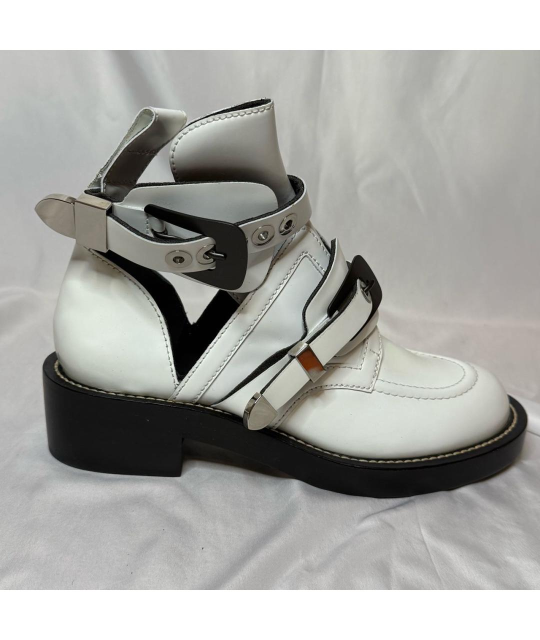 BALENCIAGA Белые кожаные полусапоги, фото 9
