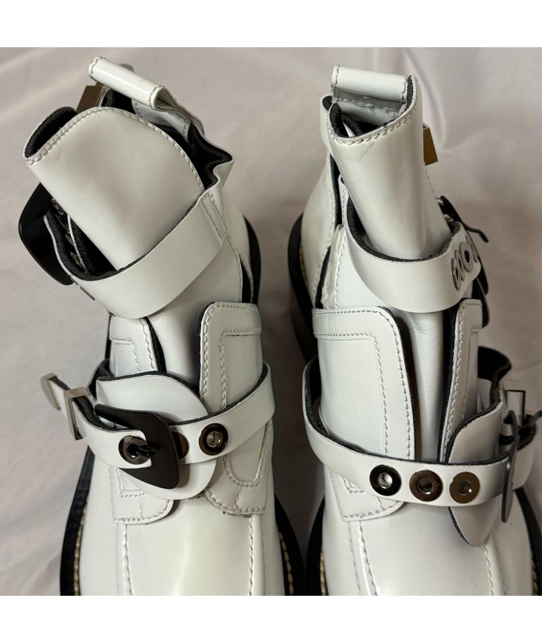 BALENCIAGA Белые кожаные полусапоги, фото 5