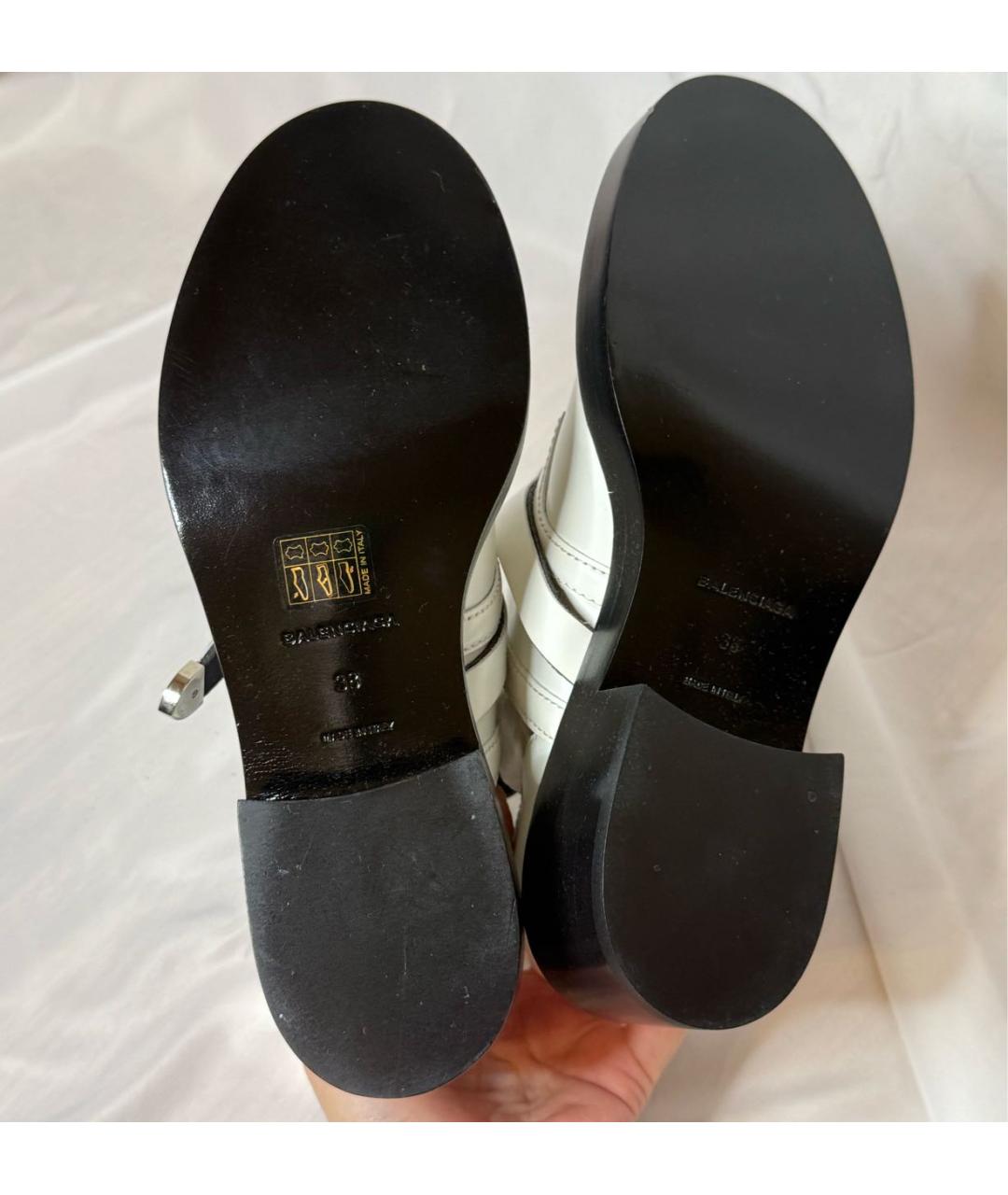 BALENCIAGA Белые кожаные полусапоги, фото 6