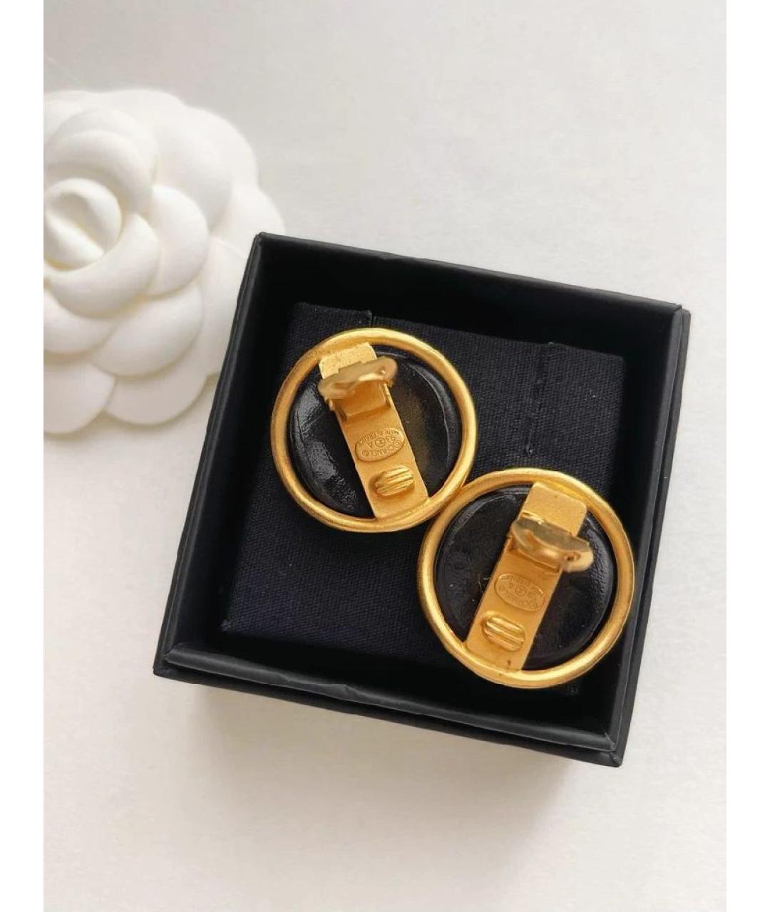 CHANEL Черные металлические клипсы, фото 4