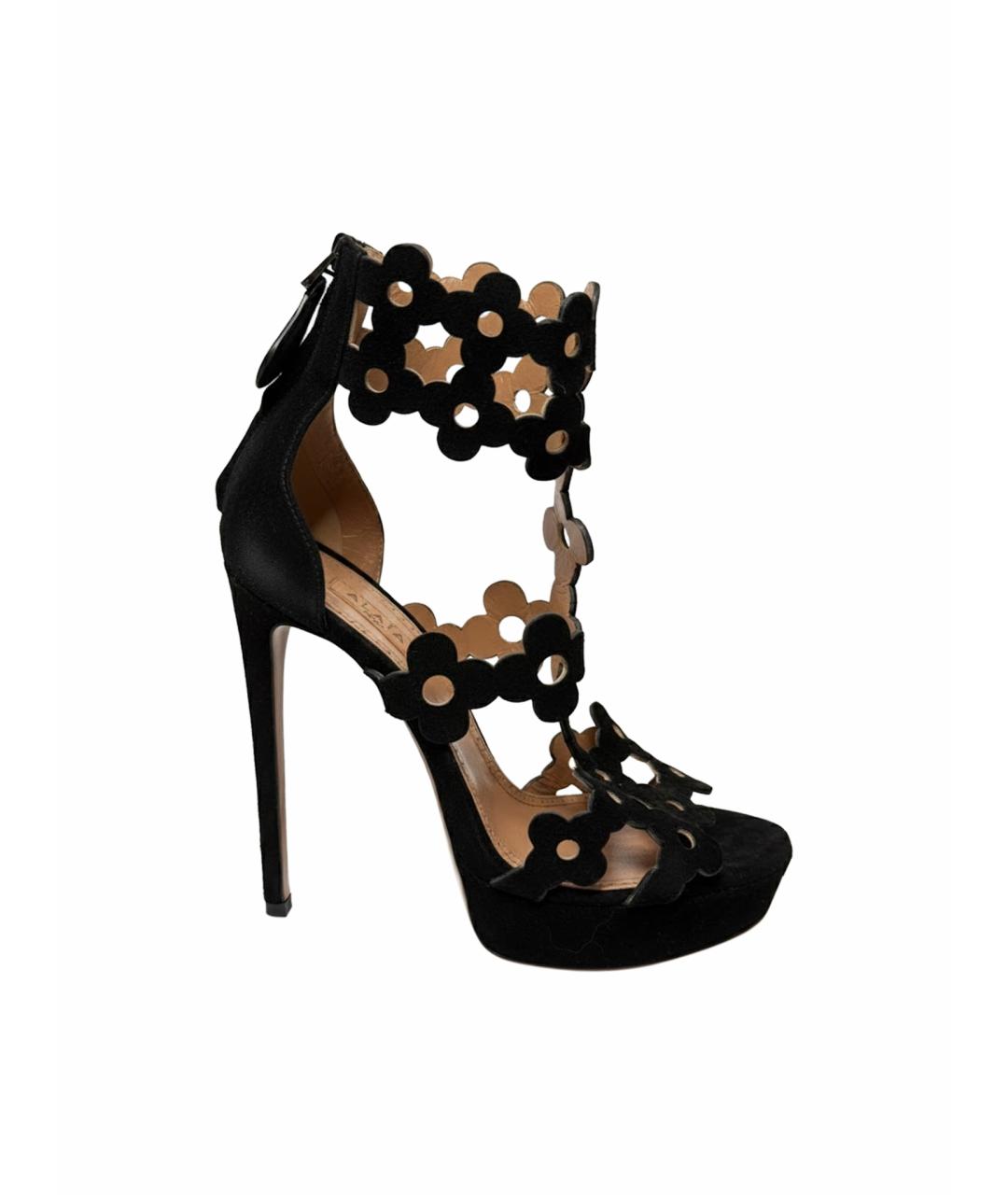 ALAIA Черные замшевые босоножки, фото 1