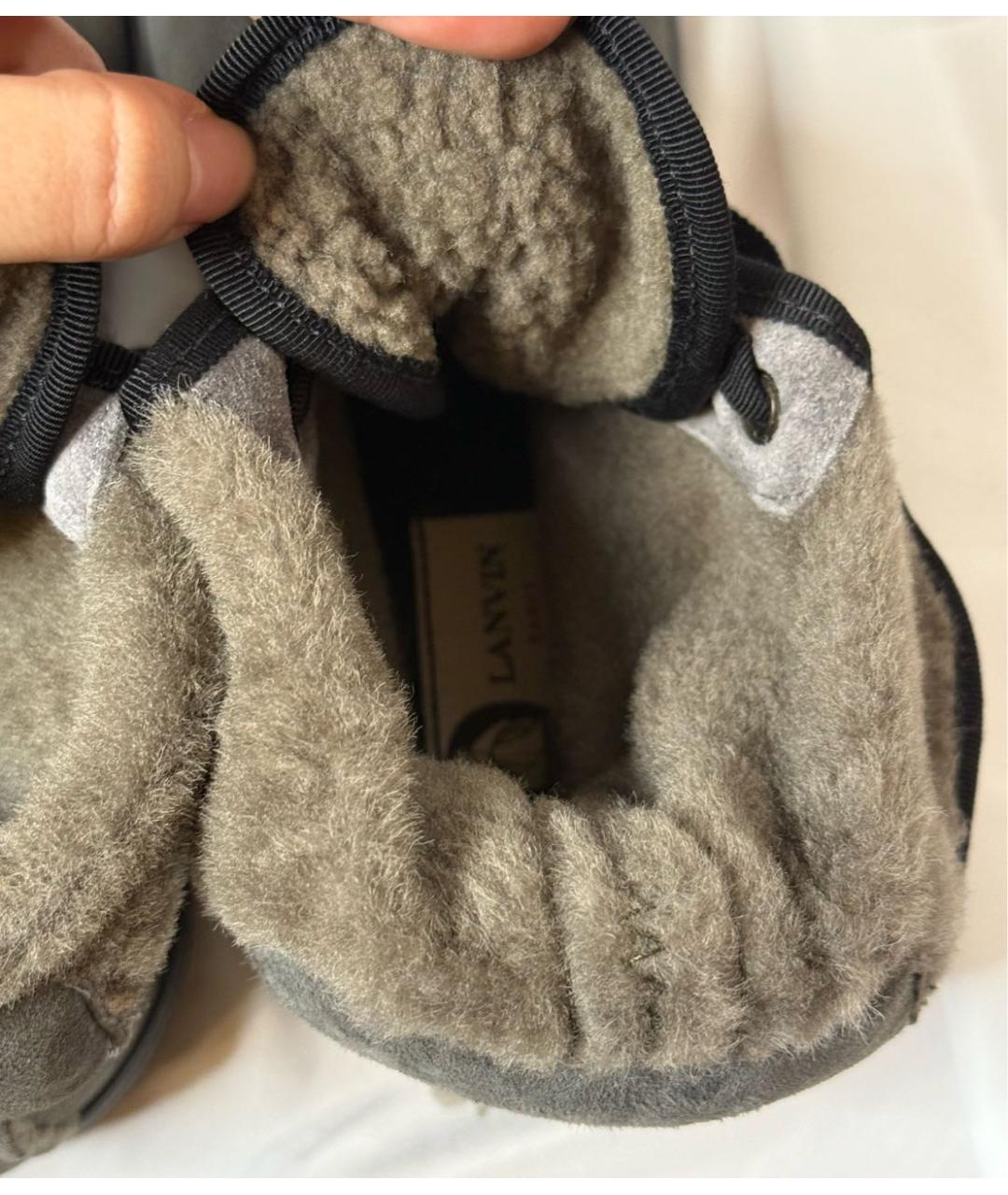 LANVIN Голубые замшевые кеды, фото 4