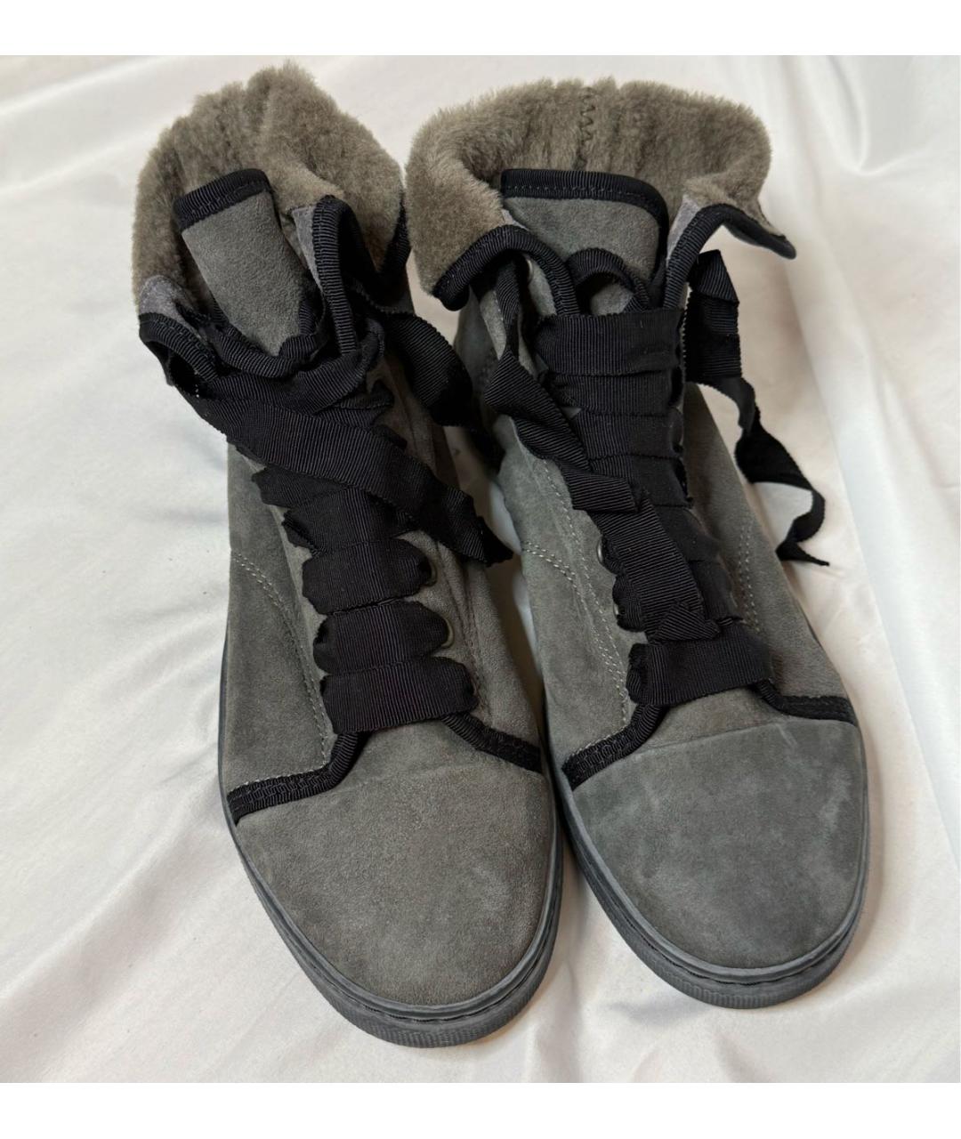 LANVIN Голубые замшевые кеды, фото 2