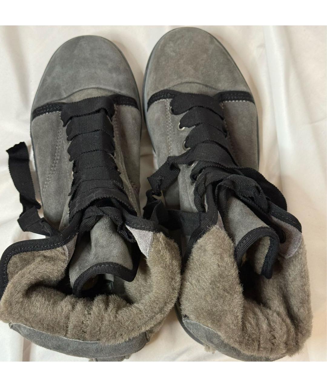 LANVIN Голубые замшевые кеды, фото 5