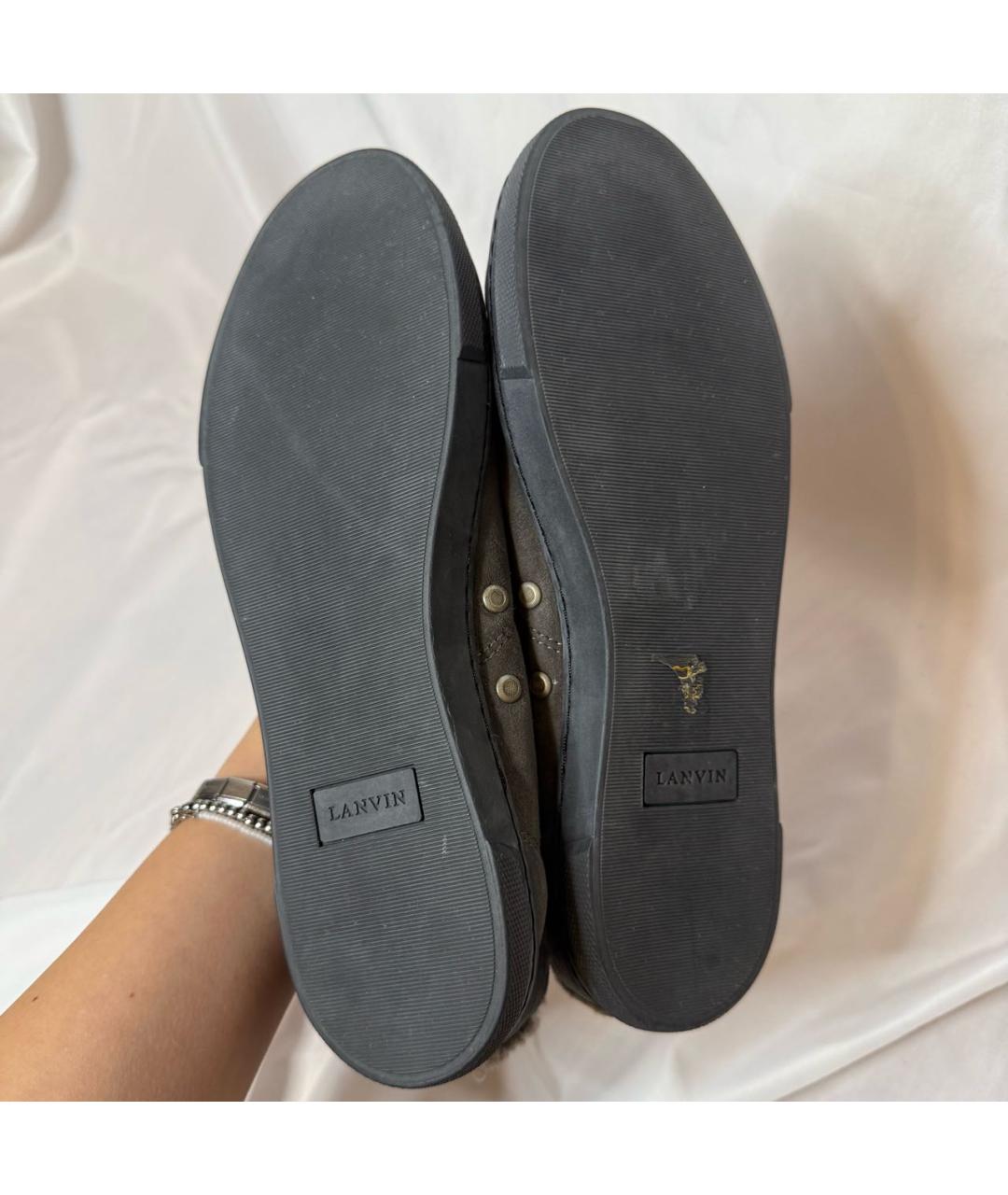 LANVIN Голубые замшевые кеды, фото 7
