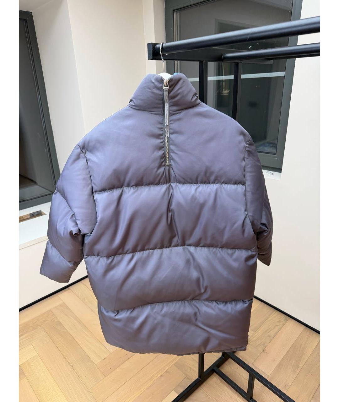 PRADA Серый полиэстеровый пуховик, фото 2