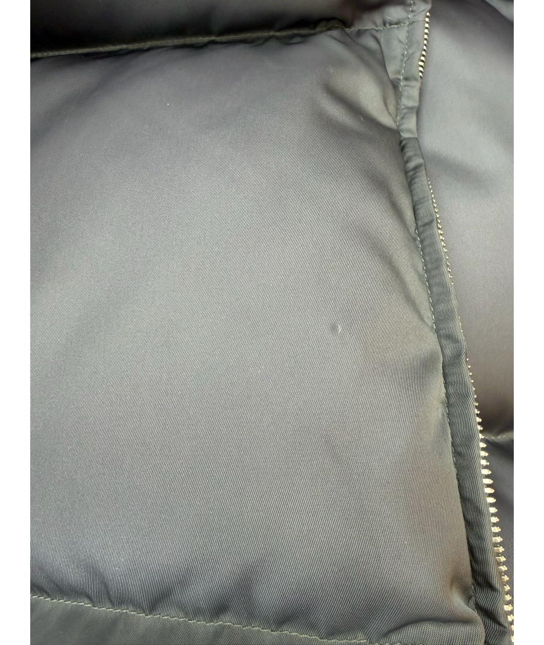 PRADA Серый полиэстеровый пуховик, фото 7