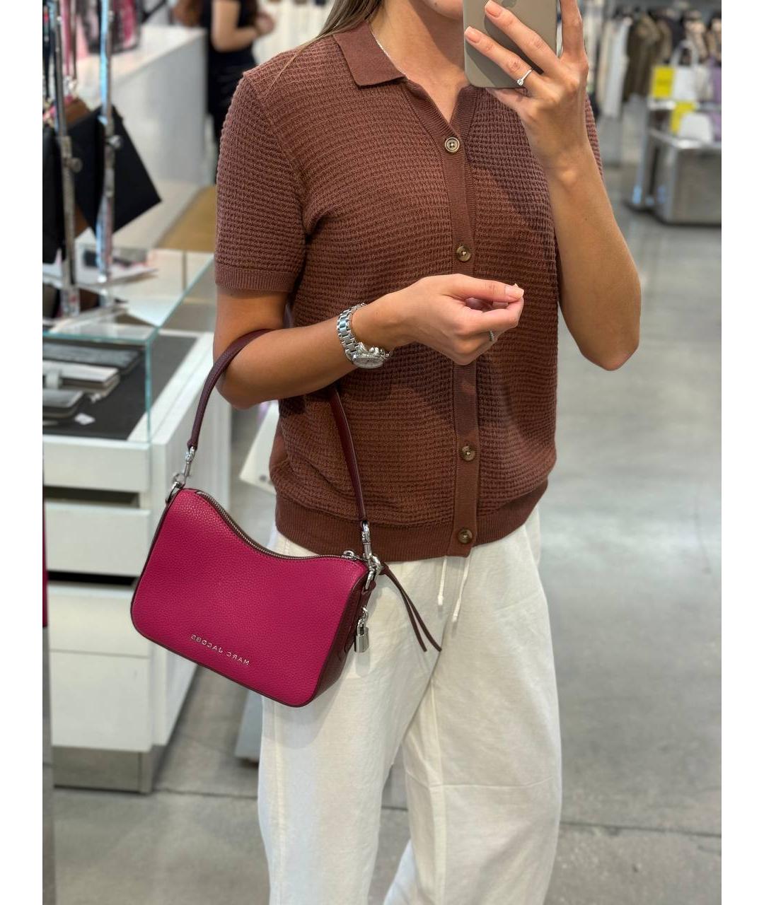 MARC JACOBS Фуксия кожаная сумка через плечо, фото 7