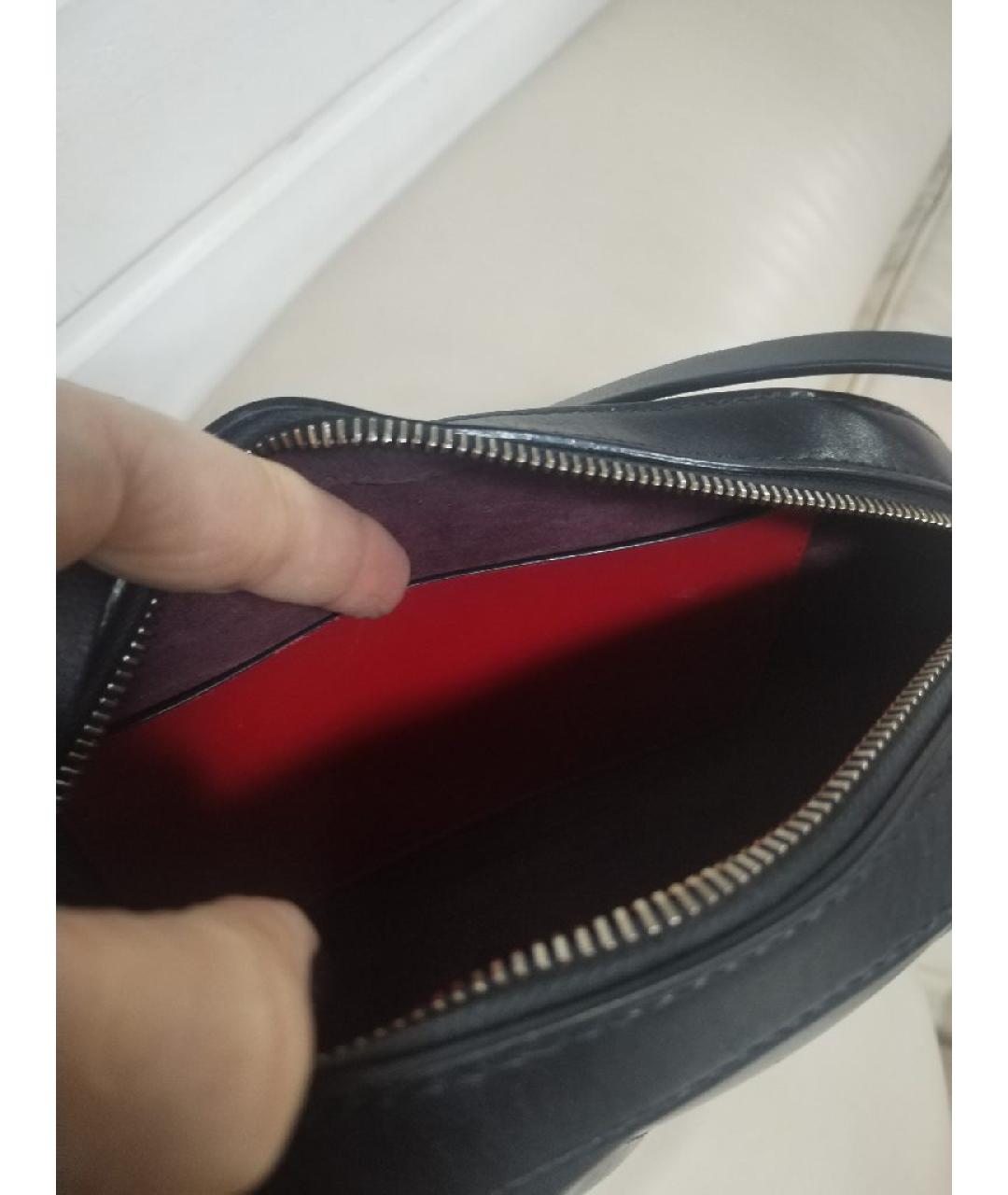 VALENTINO Черная кожаная сумка через плечо, фото 6