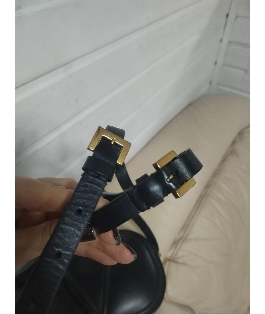 VALENTINO Черная кожаная сумка через плечо, фото 4