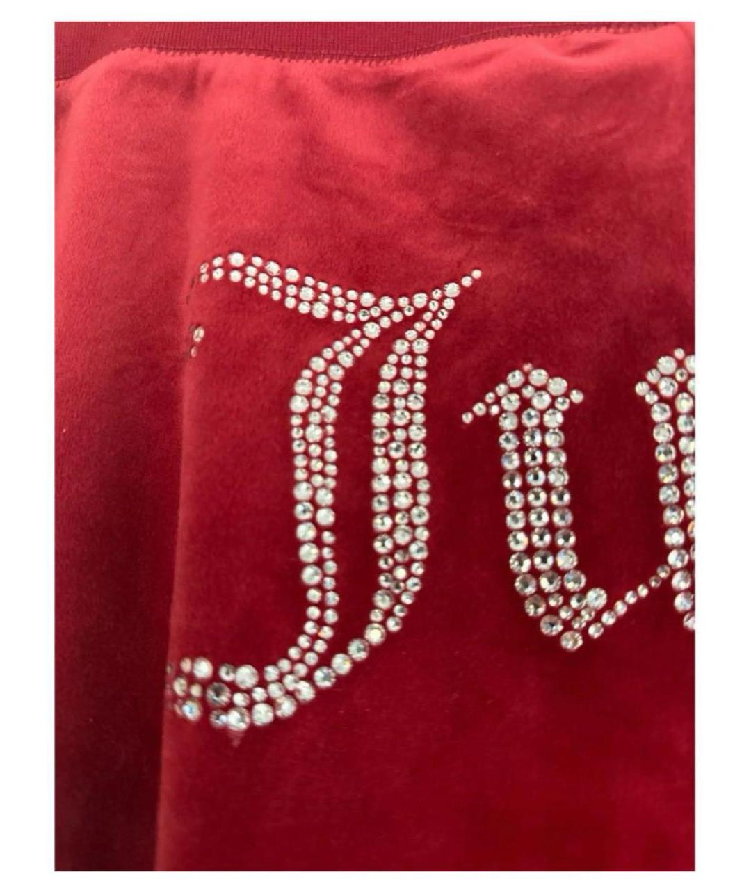 JUICY COUTURE Красный велюровый костюм с брюками, фото 2