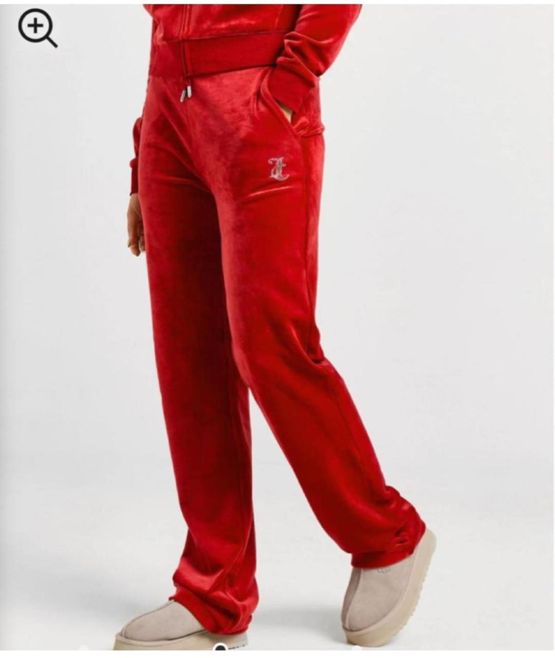 JUICY COUTURE Красный велюровый костюм с брюками, фото 5
