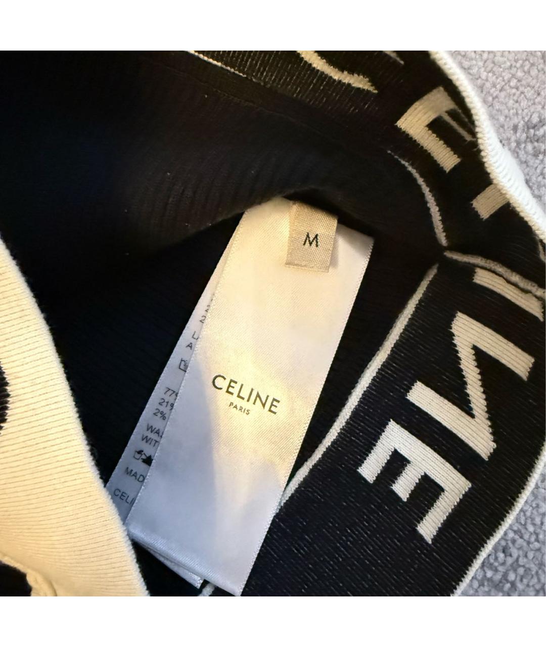 CELINE Черная хлопковая майка, фото 3