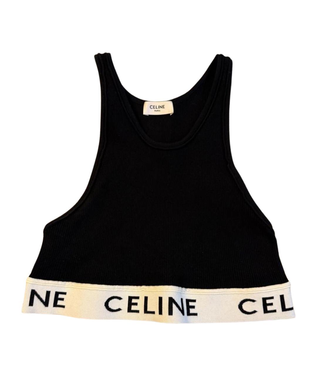 CELINE Черная хлопковая майка, фото 1