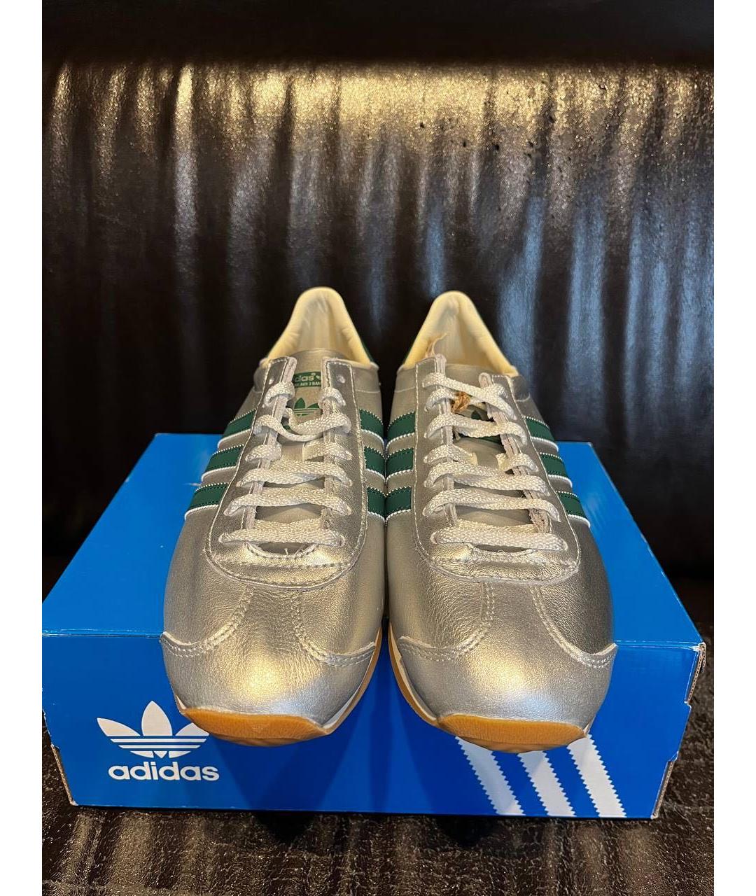 ADIDAS Серебряные кожаные кроссовки, фото 2