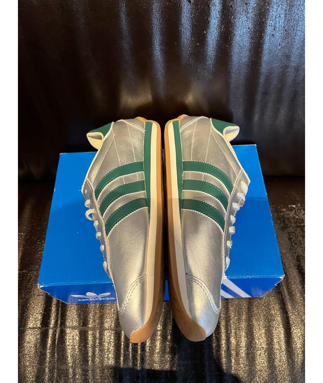 ADIDAS Серебряные кожаные кроссовки, фото 3