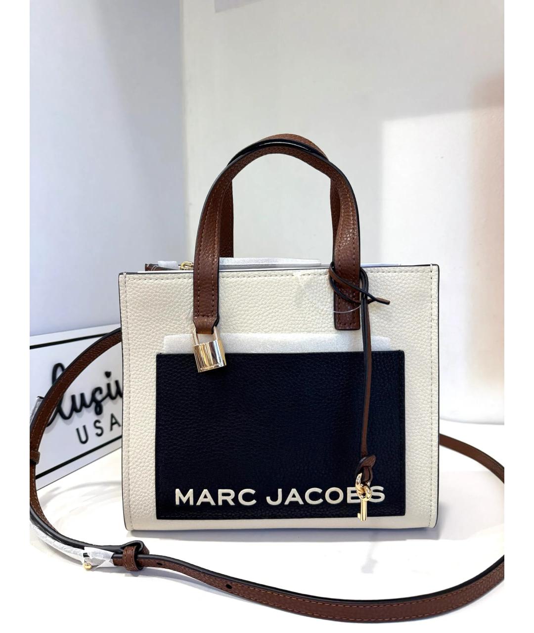 MARC JACOBS Бежевая кожаная сумка с короткими ручками, фото 2