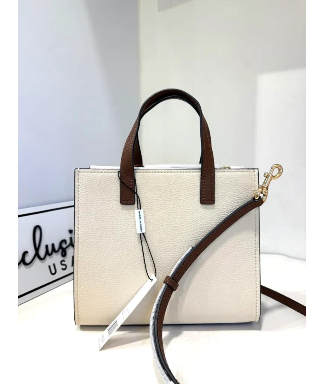 MARC JACOBS Бежевая кожаная сумка с короткими ручками, фото 5