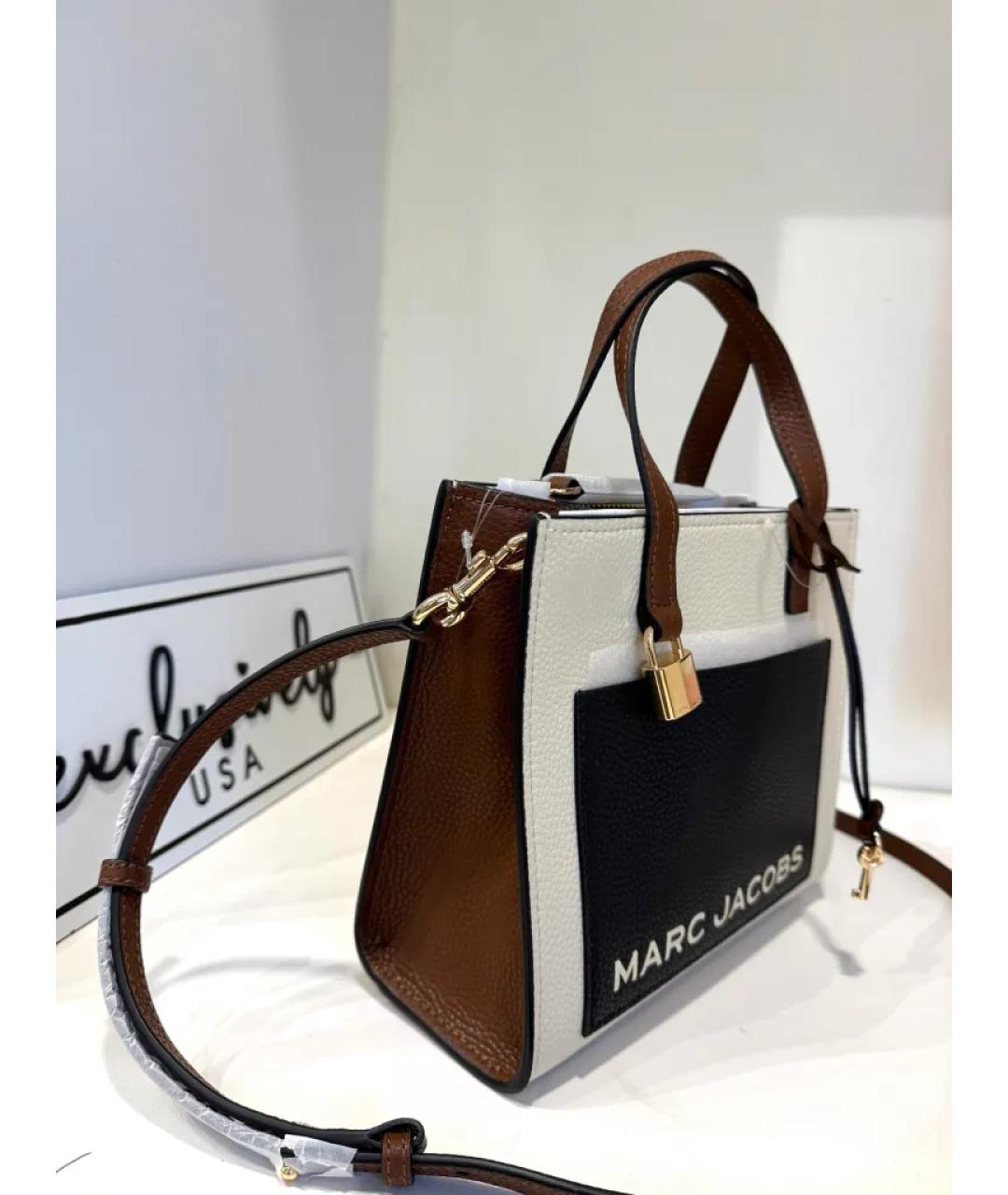 MARC JACOBS Бежевая кожаная сумка с короткими ручками, фото 3