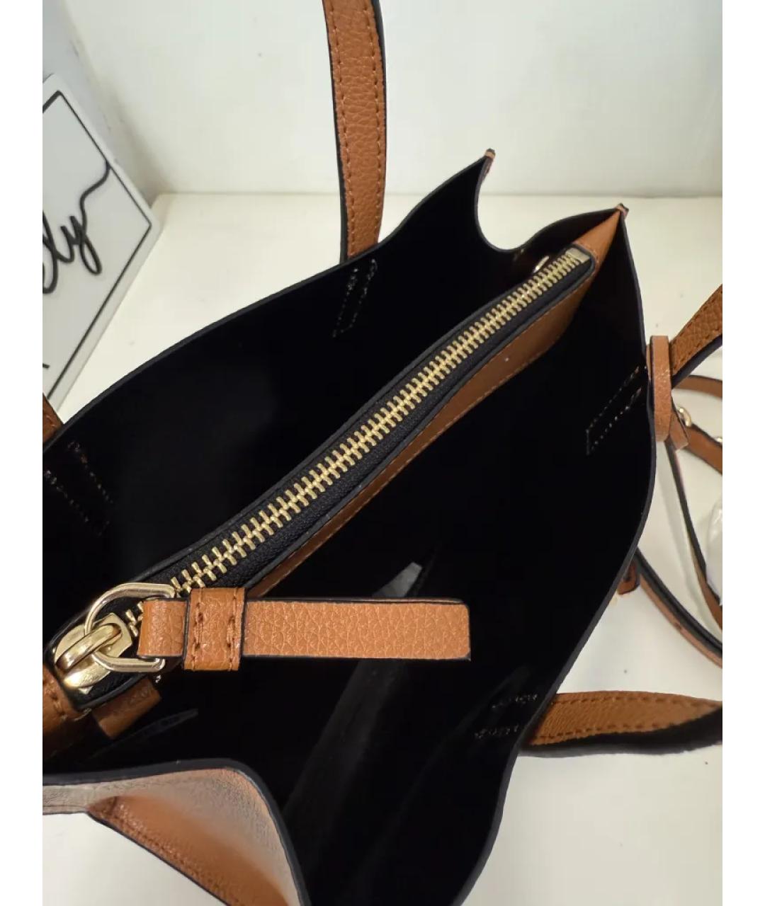 MARC JACOBS Коричневая кожаная сумка с короткими ручками, фото 4