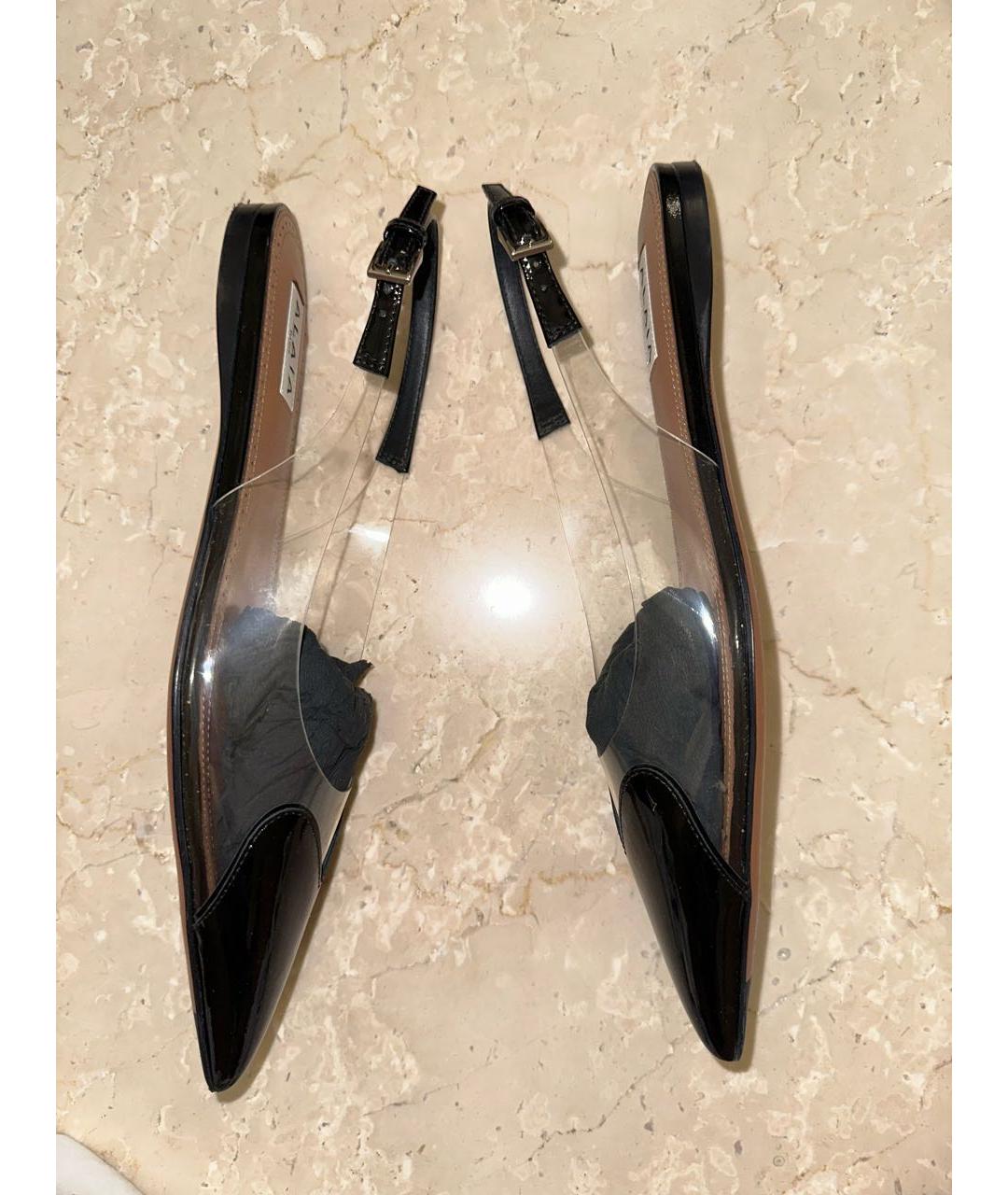 ALAIA Черные балетки из лакированной кожи, фото 5