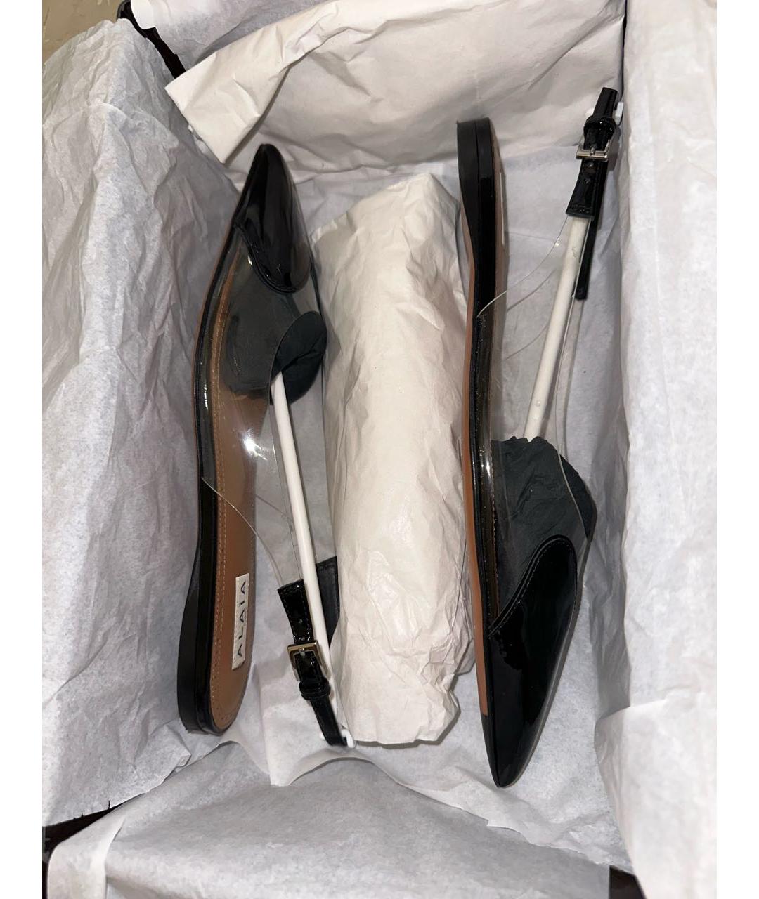 ALAIA Черные балетки из лакированной кожи, фото 6