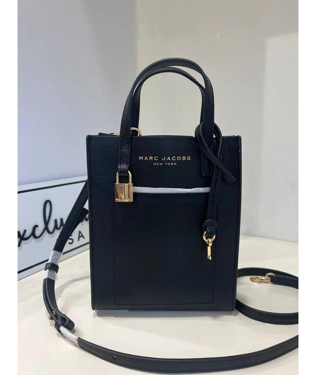 MARC JACOBS Черная кожаная сумка с короткими ручками, фото 2