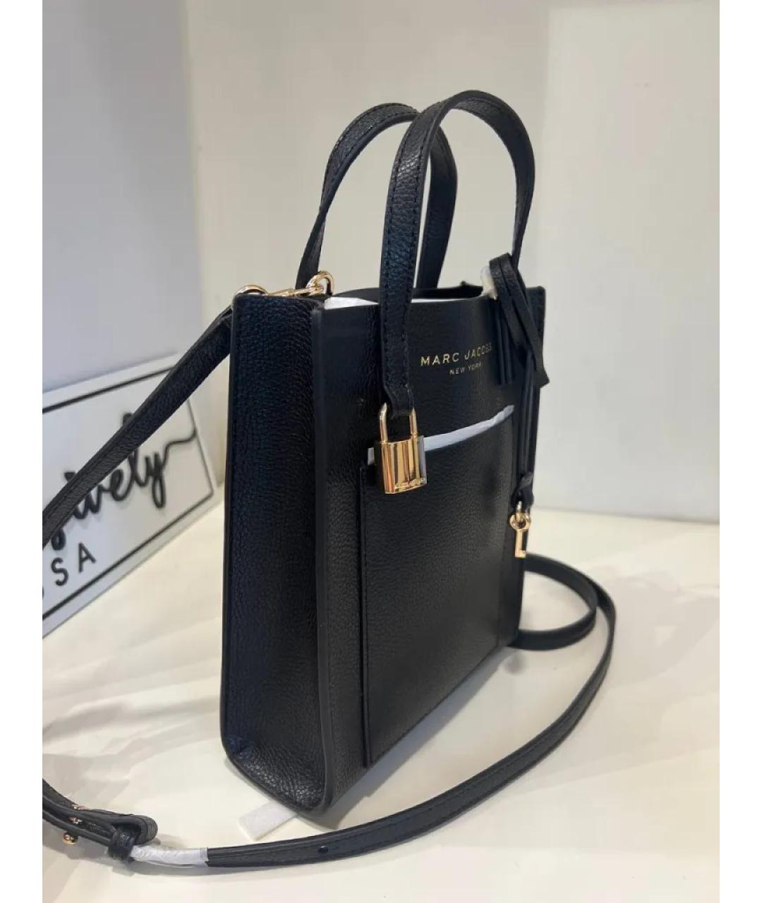 MARC JACOBS Черная кожаная сумка с короткими ручками, фото 3