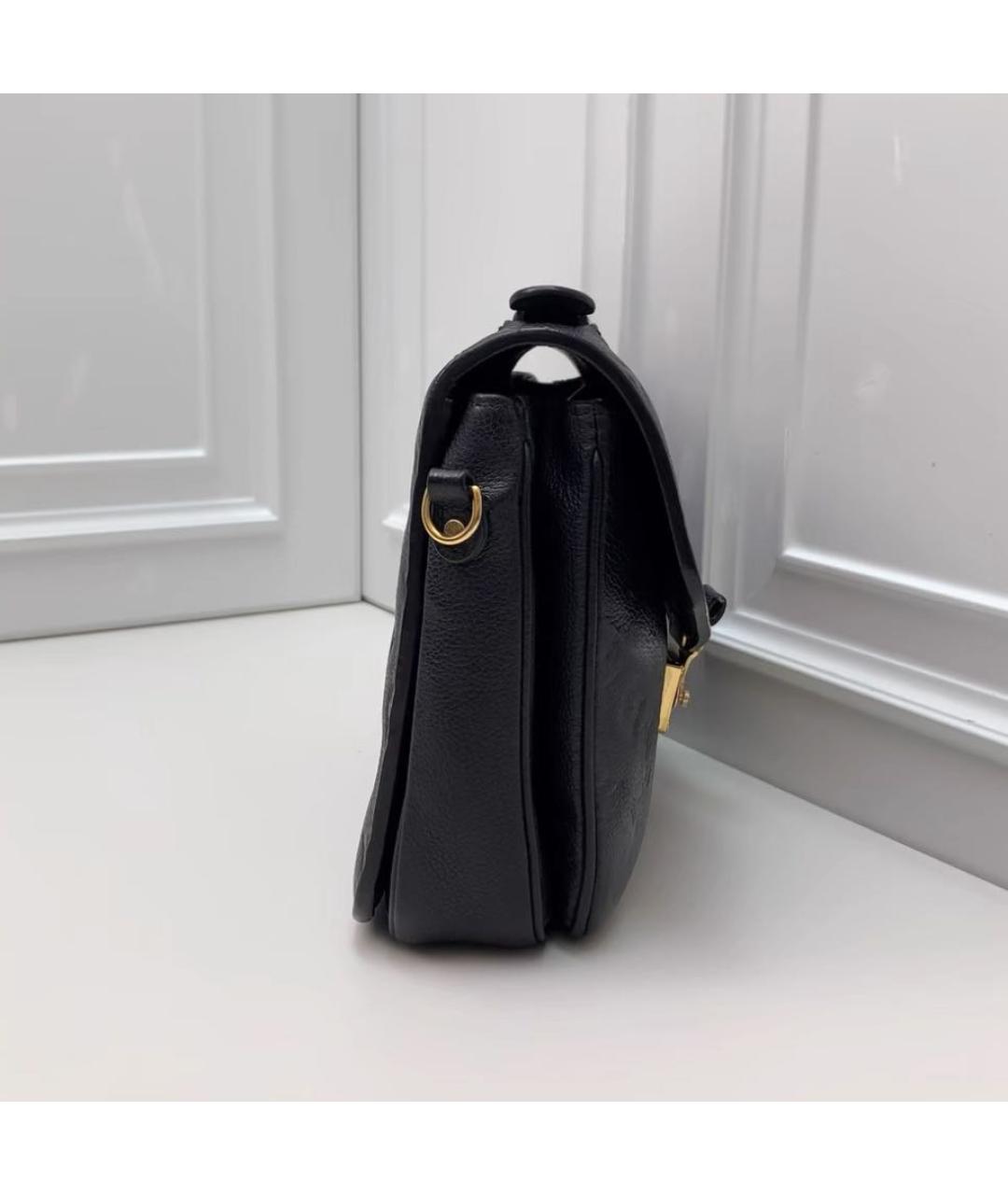 LOUIS VUITTON Черная кожаная сумка через плечо, фото 3