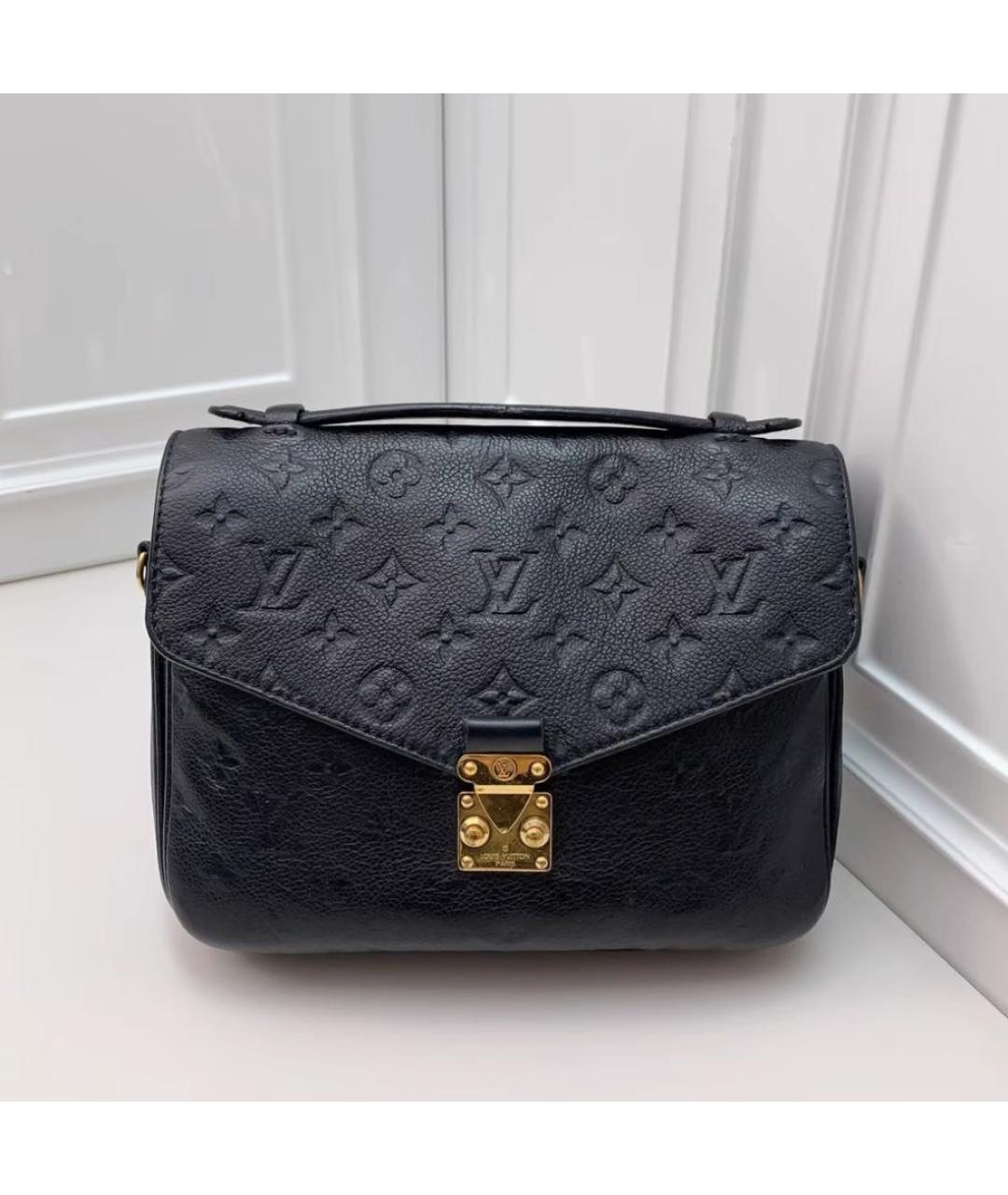 LOUIS VUITTON Черная кожаная сумка через плечо, фото 2