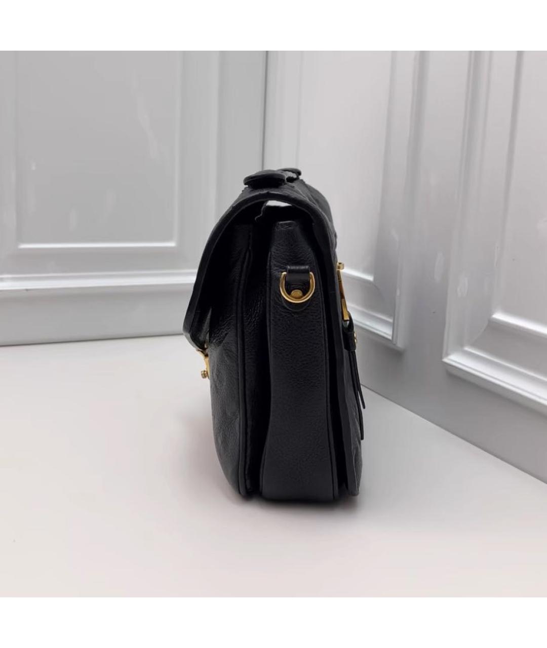 LOUIS VUITTON Черная кожаная сумка через плечо, фото 4