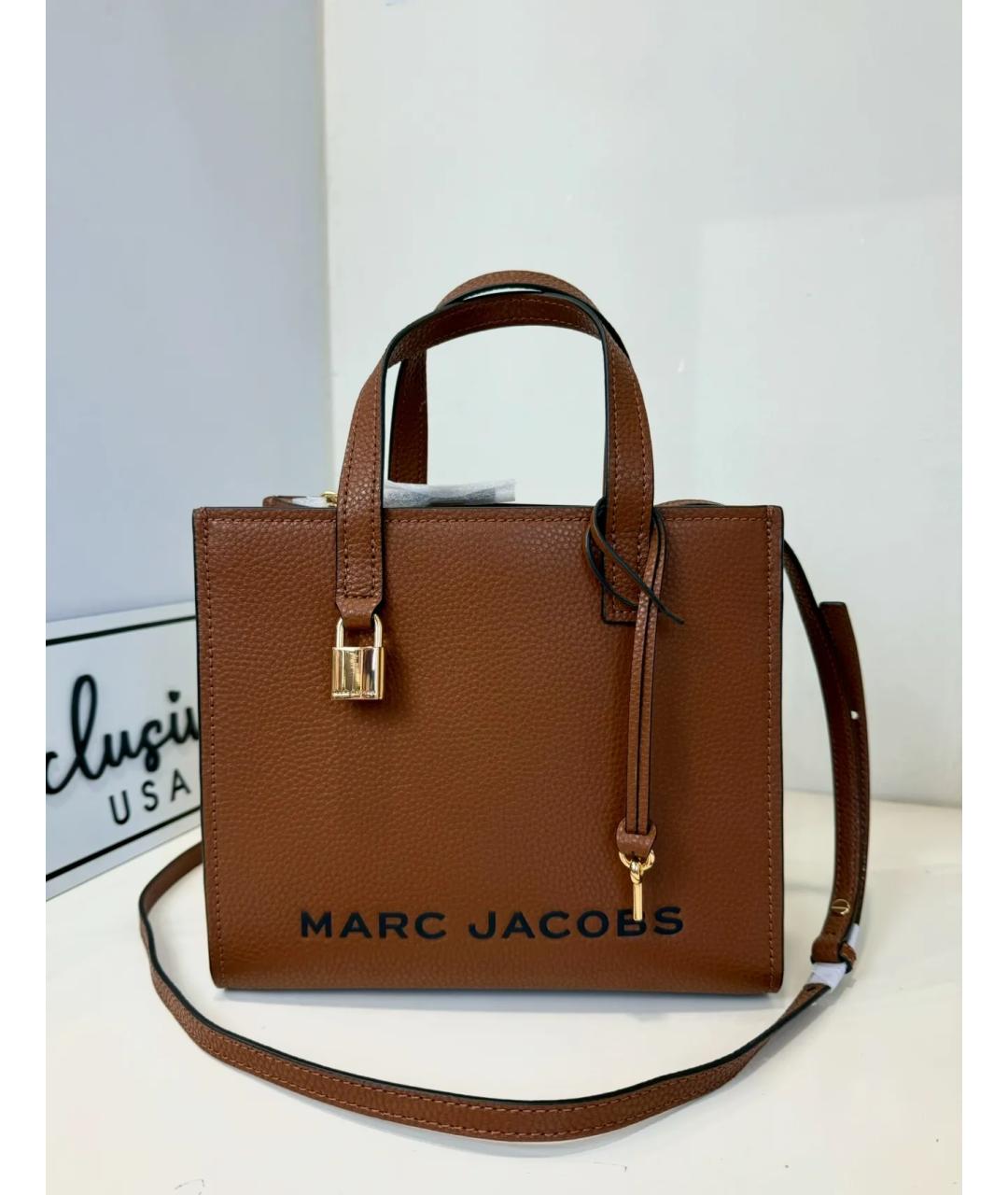 MARC JACOBS Коричневая кожаная сумка с короткими ручками, фото 2