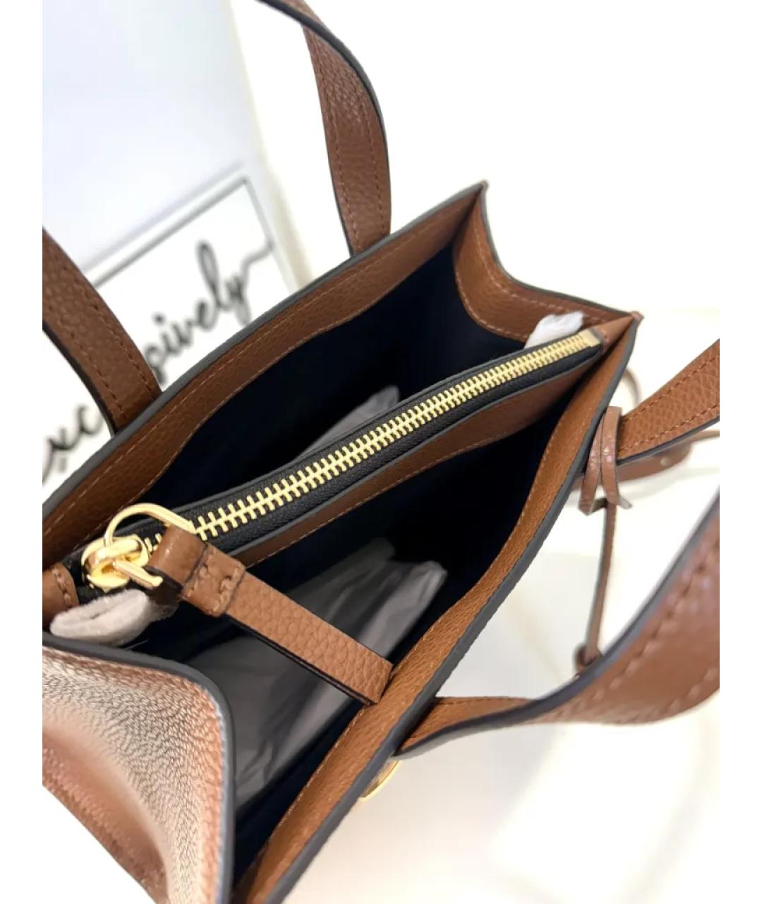 MARC JACOBS Коричневая кожаная сумка с короткими ручками, фото 4