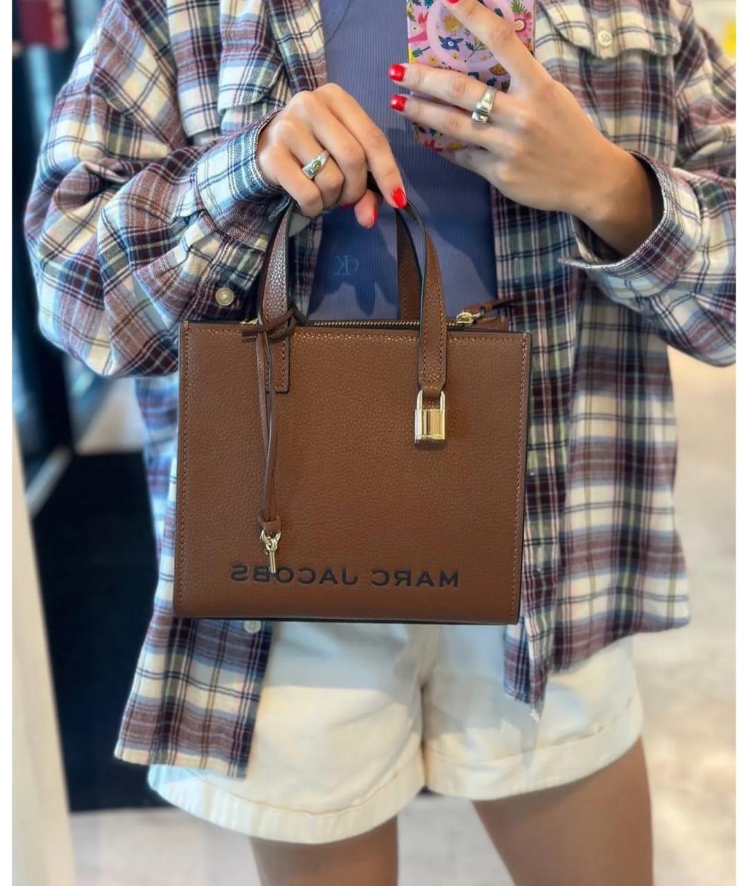 MARC JACOBS Коричневая кожаная сумка с короткими ручками, фото 6