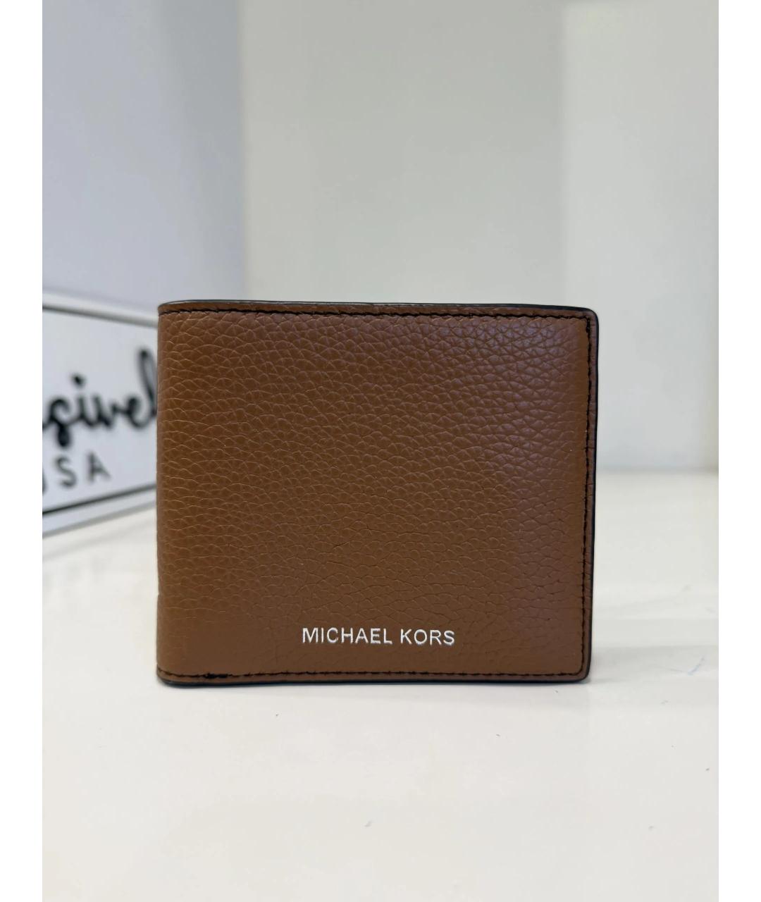 MICHAEL KORS Коричневый кожаный кошелек, фото 2