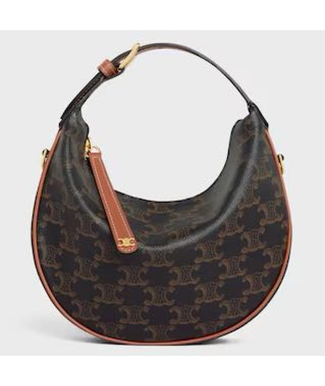 CELINE Коричневая сумка с короткими ручками, фото 5