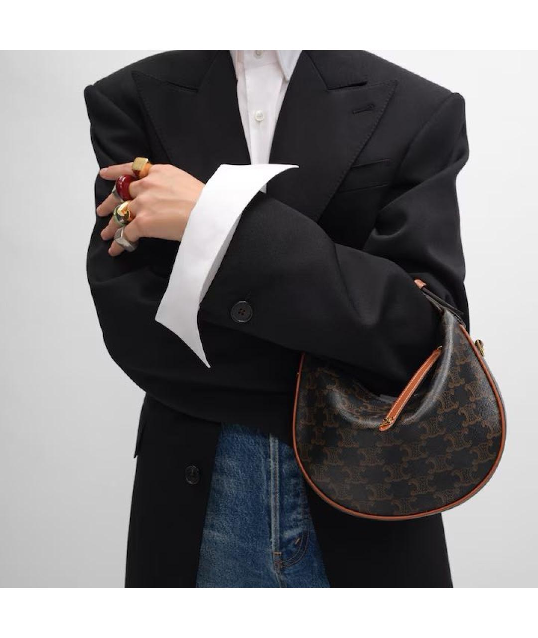 CELINE Коричневая сумка с короткими ручками, фото 4