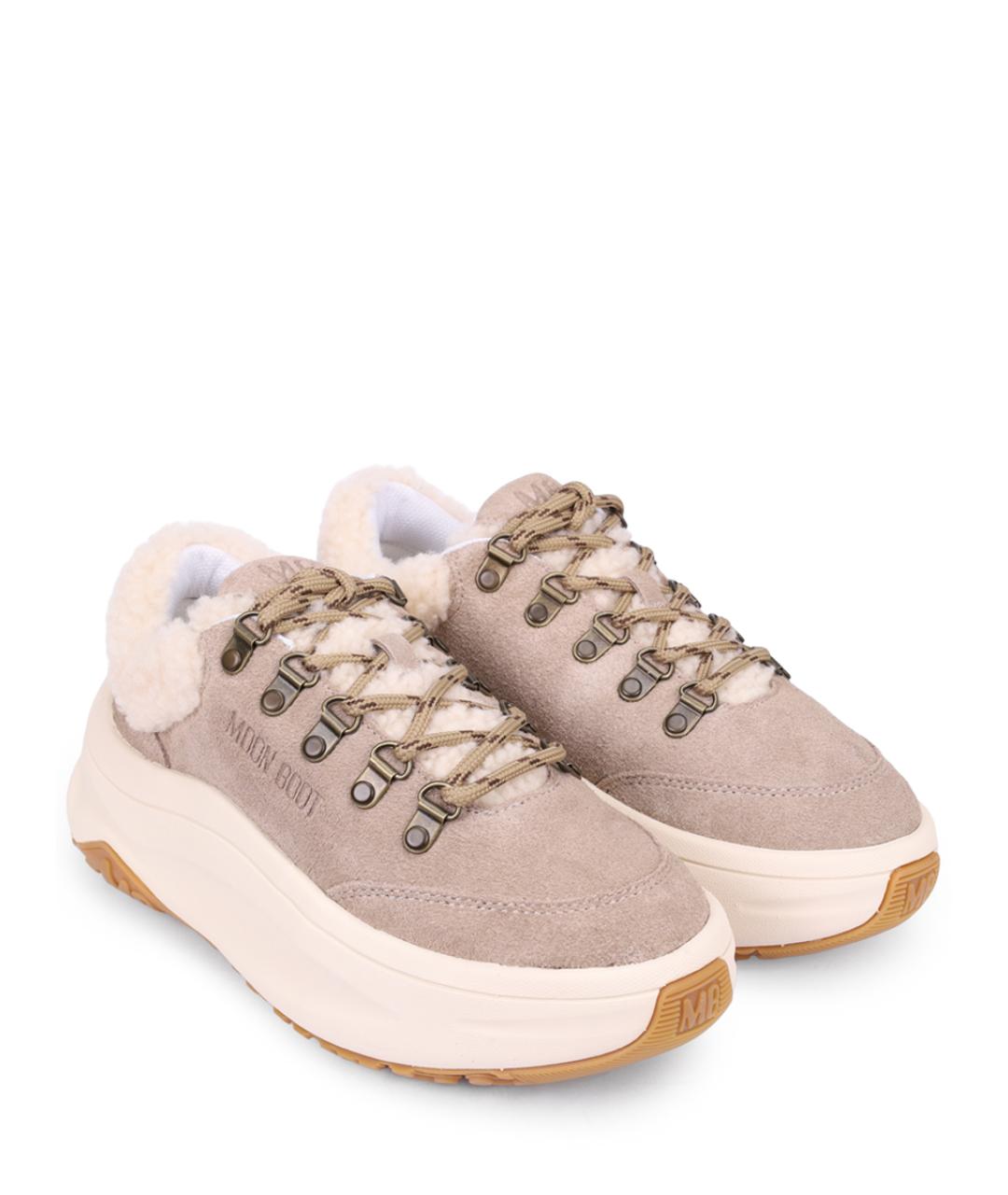 MOON BOOT Бежевые замшевые слипоны, фото 2