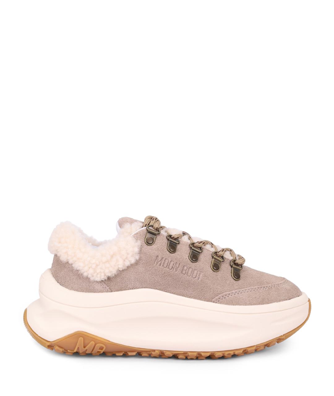MOON BOOT Бежевые замшевые слипоны, фото 1