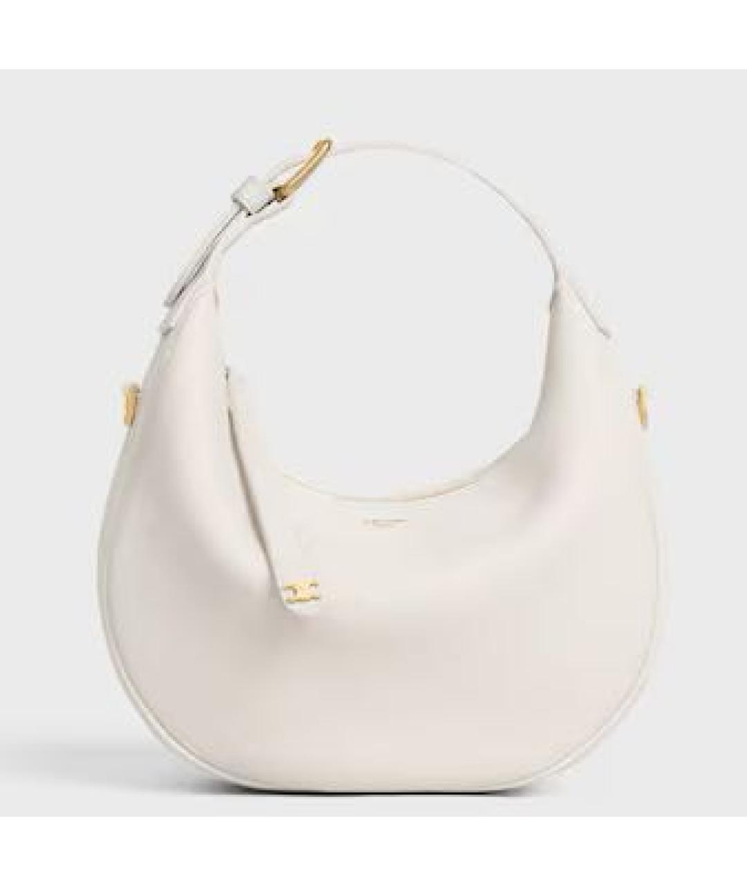 CELINE Белая кожаная сумка с короткими ручками, фото 5