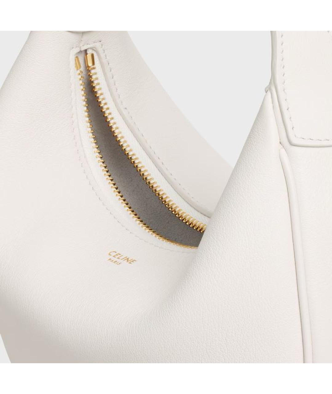CELINE Белая кожаная сумка с короткими ручками, фото 2