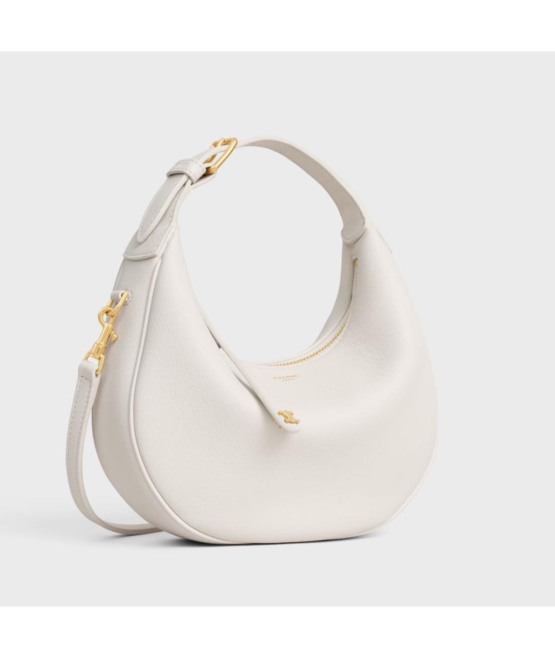 CELINE Белая кожаная сумка с короткими ручками, фото 4