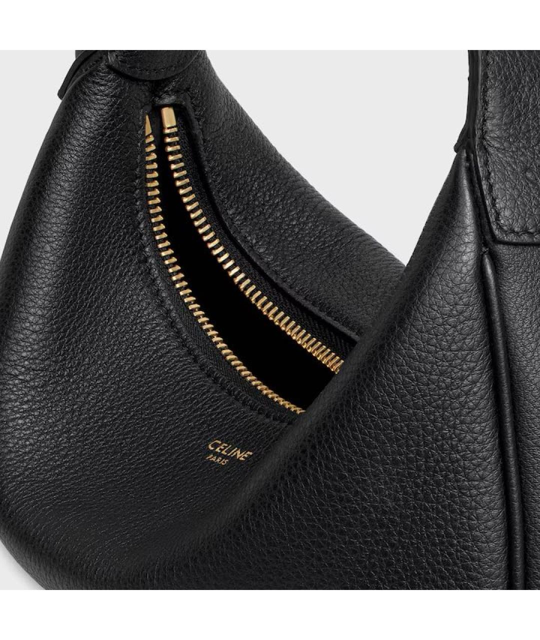 CELINE Черная кожаная сумка с короткими ручками, фото 2
