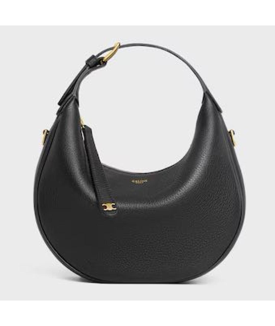 CELINE Черная кожаная сумка с короткими ручками, фото 4