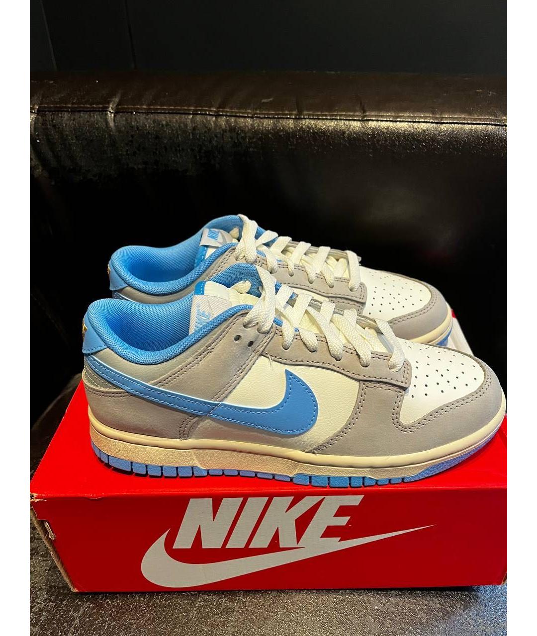 NIKE Серые кожаные кроссовки, фото 4