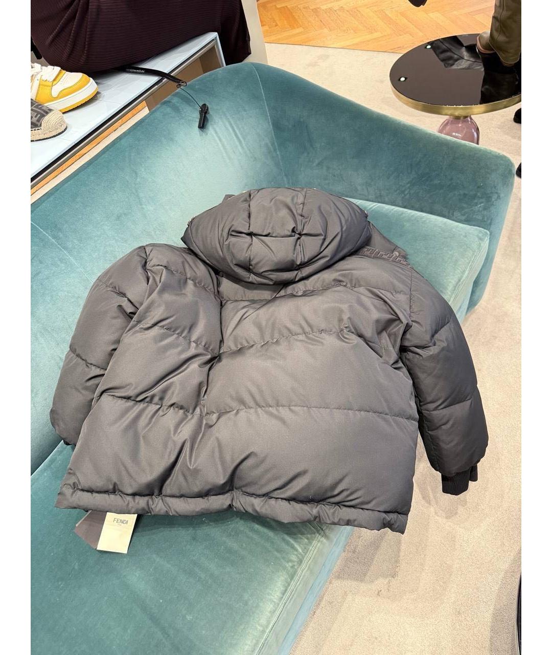 FENDI Черный полиэстеровый пуховик, фото 2